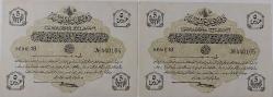 6 AĞUSTOS 1332 REŞAT 5 (BEŞ) KURUŞ ORİJİNAL SIRA TAKİPLİ KAĞIT PARALAR SERIE 18 440164-440165 NATÜRELDİR ÇİL-ÇİLALTI ÇOK ÇOK NADİRDİR PEK ÇIKMAZ
