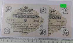 6 AĞUSTOS 1332 REŞAT 5 (BEŞ) KURUŞ ORİJİNAL SIRA TAKİPLİ KAĞIT PARALAR SERIE 18 440164-440165 NATÜRELDİR ÇİL-ÇİLALTI ÇOK ÇOK NADİRDİR PEK ÇIKMAZ