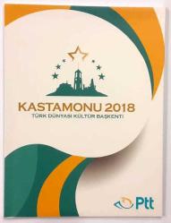 2018 Kastamonu 2018 Türk Dünyası Kültür Başkenti Portföyü, İçerisinde 2 Adet Anma Pulu, 1 Adet Anma Bloğu ve 2 Adet Pul Baskılı Posta Kartı Bulunmaktadır.