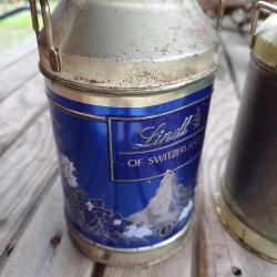Lindt vintage süt güğümü teneke kutu seti 2001