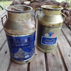 Lindt vintage süt güğümü teneke kutu seti 2001