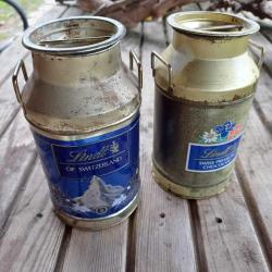 Lindt vintage süt güğümü teneke kutu seti 2001