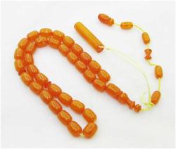 RÜZGAR GÜLÜ DAMARLI SüPeR 33 LüK SIKMA KEHRİBAR TESBİH.......9x11,5mm ÇUBUK PARÇALI