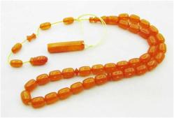 RÜZGAR GÜLÜ DAMARLI SüPeR 33 LüK SIKMA KEHRİBAR TESBİH.......9x11,5mm ÇUBUK PARÇALI