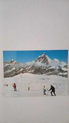 ŞEHİR KARTPOSTALI-İSVİÇRE/ZERMATT KAYAK MERKEZİ , ARKASI YAZILMAMIŞ, RENKLİ, 12 X 16 CM EBADINDA - 1950'LER, 1960'LAR, 1970'LER, 1980'LER