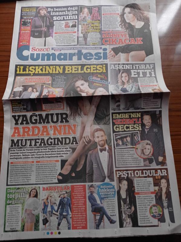 Sözcü Cumartesi Gazetesi 13 Mayıs 2017 Işın Karaca Doğduğu  