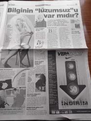 Milliyet Pazar Gazetesi - 6 Ocak 2002 - Albüm Yapma Kılavuzu - Ebru Gündeş - Petek Dinçöz - Mahsun Kırmızıgül - Nur Yerlitaş - Bahar Korcan - Tuğba Özay - Ajda Pekkan Yılmaz Erdoğan Fotoğrafı - Araba Jantıyla Modern Müzik - Melis Sokmen- Cihat Aşkın - Bağdat Caddesi Gençliğinin Kulübü - İlber Ortaylı