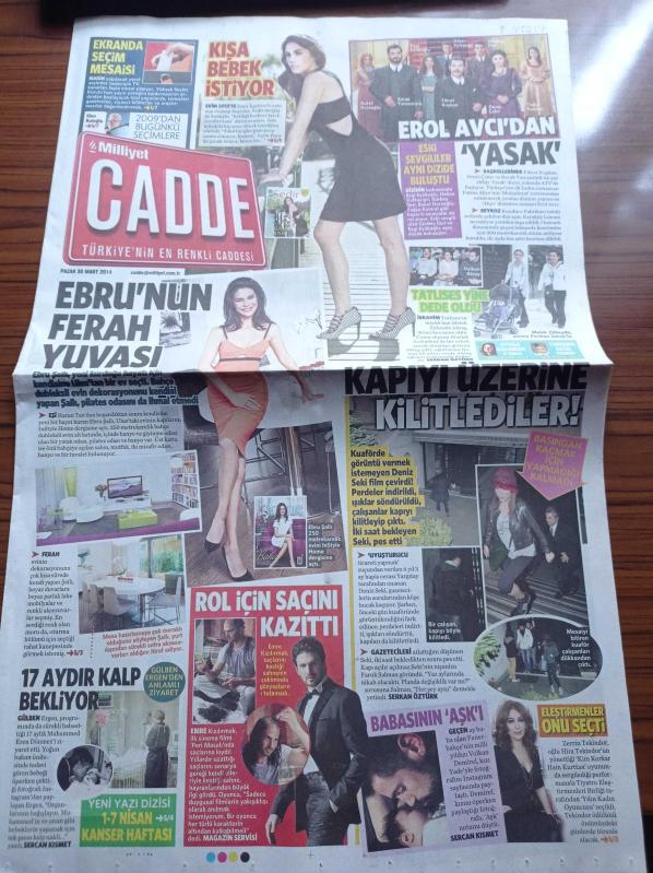 Milliyet Cadde Gazetesi 30 Mart 2014 Ebru Şallı nın Ferah  