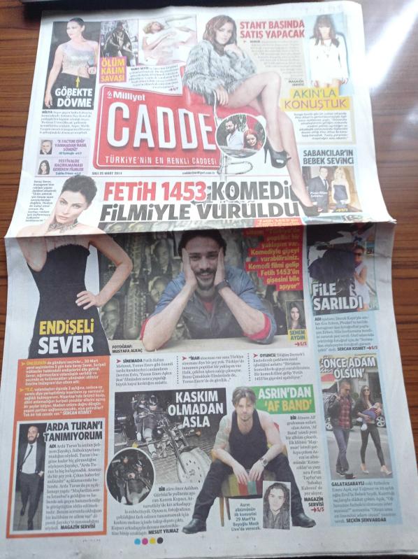 Milliyet Cadde Gazetesi 25 Mart 2014 Şarkıcı Bengü Stant  