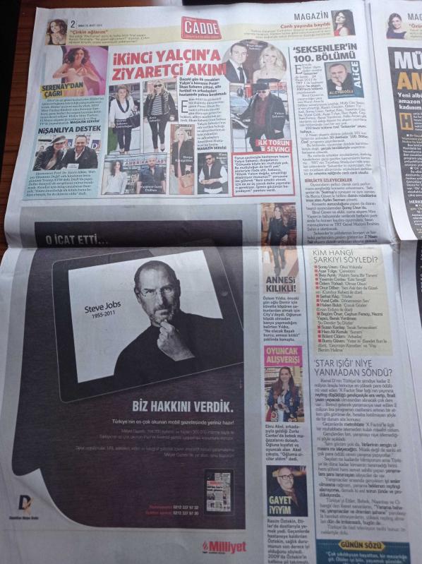 Milliyet Cadde Gazetesi 25 Mart 2014 Şarkıcı Bengü Stant  