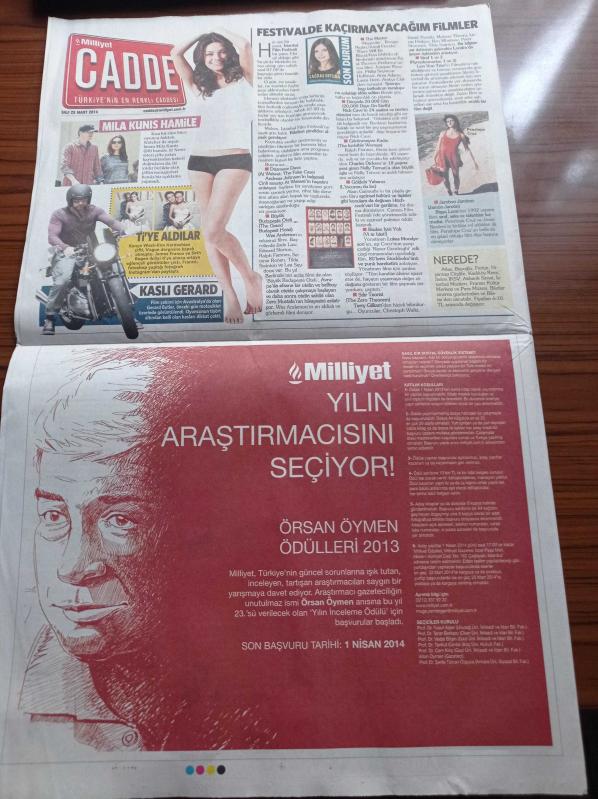 Milliyet Cadde Gazetesi 25 Mart 2014 Şarkıcı Bengü Stant  