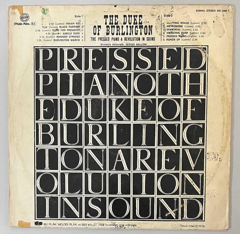 The Duke Of Burlington Pressed The Piano A Revolutionin Sound Lp