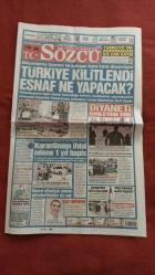 Sözcü Gazete 18 Mart 2020 Türkiye Kilitlendi Esnaf Ne Yapacak? ,Prof.Uğur Şahin,Yılmaz Özdil,Tom Hanks,Müge Boz,Servet Yardımcı,Nihat Özdemir,Fatih Terim,Ahmet Ağaoğlu,Hulusi Akar,Prof.Dr.Cemil Taşcıoğlu,Fahrettin Koca,Özgür Özel