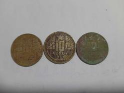 1936- 1939-1940 3 ADET 10 KURUŞ HALİYLE