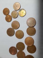 Avrupa euro cent lotu 55 cent toplamda 21 adet