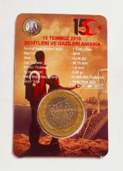 2016 Yılı 15 Temmuz Şehitleri Anısına ((Tedavül 1 ₺))..