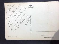 ÇİÇEK KARTPOSTALI, VAZO İÇİNDE SARI VE BAYAZ PAPATYALAR, ARKASI YAZILI, RENKLİ, 15 X 10 CM EBADINDA - 1950'LER, 1960'LAR, 1970'LER, 1980'LER