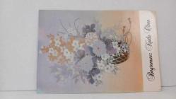 VAZO İÇİNDE ÇİÇEK TEMALI KARTPOSTAL,RENKLİ,ARKASINA YAZILMIŞ 12 X 16 CM EBADINDA