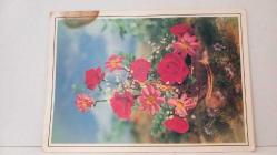 ÇİÇEK TEMALI KARTPOSTAL,RENKLİ,ARKASINA YAZILMAMIŞ 12 X 17 CM EBADINDA