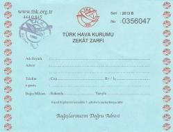 Efemera - 2013 TÜRK HAVA KURUMU FİTRE VE ZEKAT ZARFI. KULLANILMAMIŞ. - kitantik - kitaLog