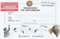 Efemera - 2020 TÜRK HAVA KURUMU FİTRE VE ZEKAT ZARFI. KULLANILMAMIŞ. - kitantik - kitaLog