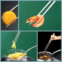 OMENİV'DEN BİR ÇİFT EKSTRA UZUN METAL CHOPSTİCK YEMEK PİŞİRME MAŞASI AHŞAP SAP TENCERE MANGAL OUTDOOR KAMP ŞEF