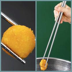 OMENİV'DEN BİR ÇİFT EKSTRA UZUN METAL CHOPSTİCK YEMEK PİŞİRME MAŞA TENCERE MANGAL OUTDOOR KAMP