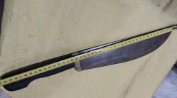 PALA, 44 CM BOYUNDA ÇAKMA DESENLİ  NAMLU.. AHŞAP SAPLI KOLEKSİYONLUK PALA..