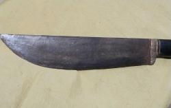 PALA, 44 CM BOYUNDA ÇAKMA DESENLİ  NAMLU.. AHŞAP SAPLI KOLEKSİYONLUK PALA..