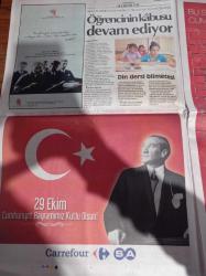 Cumhuriyet Gazetesi - 29 Ekim 2013 - Aziz Yıldırım Adayın Dedi - Diren Cumhuriyet - 90. Yılın Gururunu Yaşayan Halk Her Şeye Karşın Laik Ve Demokratik Cumhuriyete Sahip Çıkıyor - Gazi Mustafa Kemal Atatürk - Ethem Sarısülük Davasında Polis Yine Engelli Yaşlı Dinlemedi 3'ü ağır 10 Kişi Yaralandı - Türbana Usul İtirazı - Ahmet Kaya'ya Ödül