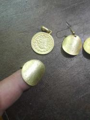 ALTIN SUYUNA BATIRILMIŞ 4 PARÇA TAKI SETİ