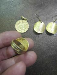 ALTIN SUYUNA BATIRILMIŞ 4 PARÇA TAKI SETİ