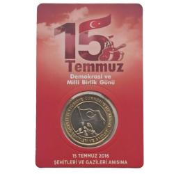 2016 Yılı 1 Lira 15 Temmuz Şehitleri ve Gazileri Anısına  Hatıra Para - Özel Kitinde