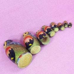 VINTAGE RUS EL BOYAMA 8 ADET MATRUŞKA SET