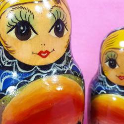 VINTAGE RUS EL BOYAMA 8 ADET MATRUŞKA SET