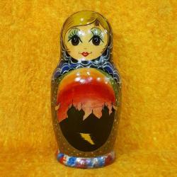 VINTAGE RUS EL BOYAMA 8 ADET MATRUŞKA SET