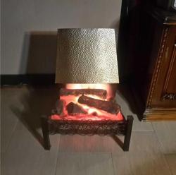 Antika elektrikli ,şömine görünümlü el yapımı soba,