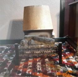 Antika elektrikli ,şömine görünümlü el yapımı soba,