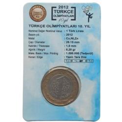 2012 Yılı 1 Lira Türkçe Olimpiyatlarının 10. Yılı Hatıra Para - Özel Kitinde