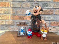 Gargamel ve Azman Diorama - Şirinler - 25 cm