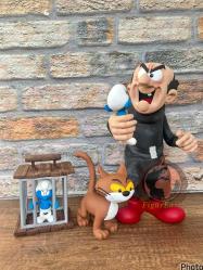 Gargamel ve Azman Diorama - Şirinler - 25 cm