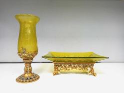 Eskilerden Avrupa Taş Detaylı Döküm Vazo ve Sunumluk