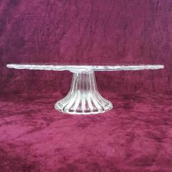 VINTAGE KABARTMA MEYVELER TASVİRLİ BÜYÜK BOY AYAKLI PASTA KEK SUNUM TABAĞI ÇAP 33 cm