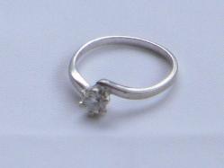 Vintage 925 Ayar Tektaş Gümüş Yüzük