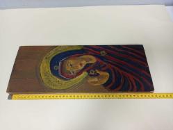 Antika Büyük El Boyama Ahşap İkona