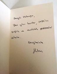 HEDİYE KARTPOSTALI, ÇİFT YAPRAK, FRANSIZCA YENİ YIL KUTLAMA KARTI, NOEL BABA VE KARLI ÇAM AĞACI ÇİZİMİ, İÇİ YAZILI, RENKLİ, 15 X 11 CM EBADINDA - 1940'LAR, 1950'LER, 1960'LAR, 1970'LER 1980'LER