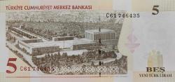 (5) BEŞ YENİ TÜRK LİRASI 8.EMİSYON ÇİL+++ ( C61 746435 )