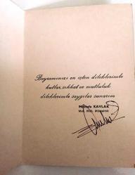 HEDİYE KARTPOSTALI, ÇİFT YAPRAK, TÜRK DESENLİ DOKUMA KİLİM, İÇİ YAZILI, RENKLİ, 12 X 16 CM EBADINDA - 1940'LAR, 1950'LER, 1960'LAR, 1970'LER 1980'LER