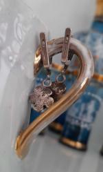 Vintage gümüş küpe 925 ayar Güller