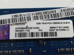 2 Adet KINGSTON ACR256X64D3S13C9G 2 GB 1333 DDR3 Notebook RAM (İkinci El ,Sorunsuz )